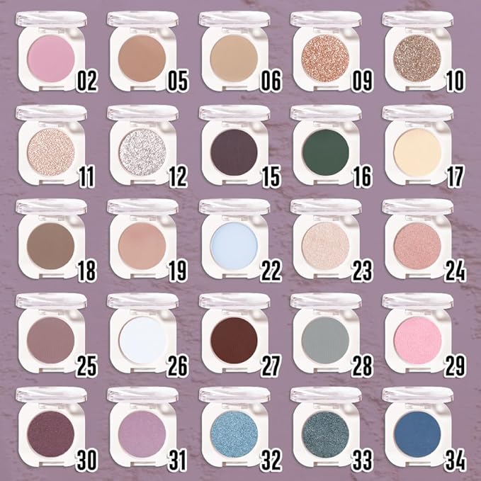 Eggplant Matte Single Eyeshadow, Lightweight Blendable Mini Eye Shadow for Older Women, Monochrome Eyeshadow Palette Makeup Pigmented Waterproof, Vegan & Cruelty-Free, 15