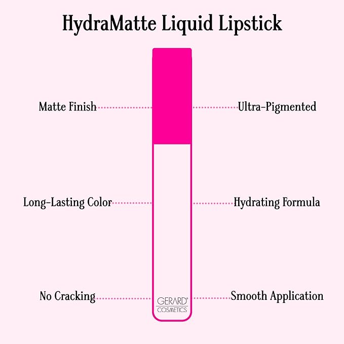 Gerard Cosmetics HydraMatte Liquid Lipstick Coachella, Hot Pink Lipstick with Matte Finish, Long Lasting and Non Drying, Super Pigmented Fully Opaque Lip Color