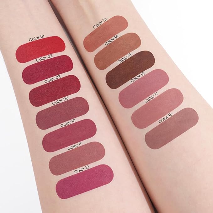 evpct Fire Red Gradient Matte Lipstick Lip Liner Crayon Combo Pencil Set for Women Long Lasting Waterproof, Red Matte Cream Lip Liner and Lipstick Combo Makeup Set, Flawless Gradual Ombre Effect