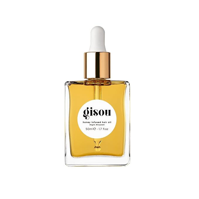Gisou Honey Infused Hair Oil - Hydrating & Frizz Control Treatment with Mirsalehi Honey, Adds Shine & Heat Protectant for All Hair Types, 1.7 Fl Oz