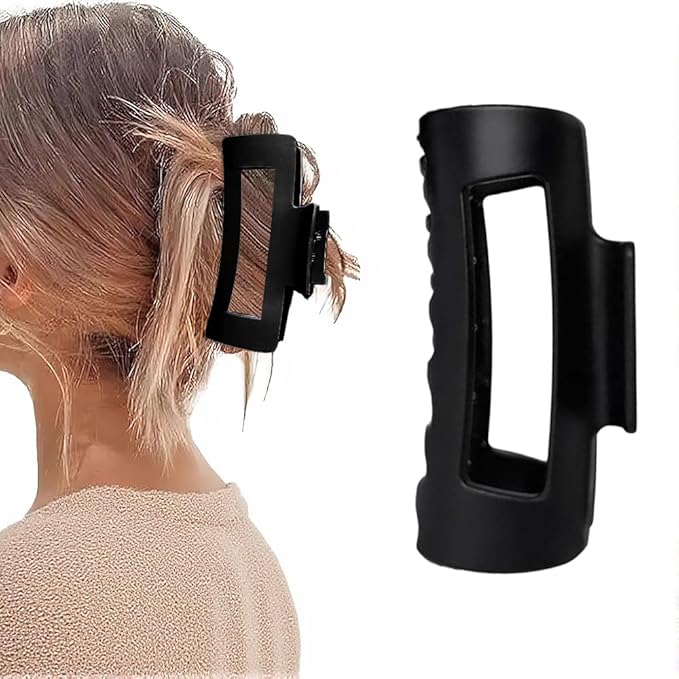 Silicone Hair Clips, Cloud Hair Pins for Women, 3.9 inch Soft Hair Claw Clip for Thick/Fine/Thin/Curly Hairstyle, Black 1 Pack