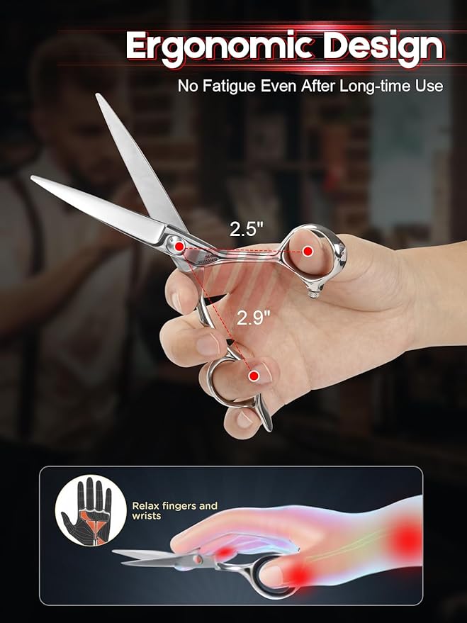 Hair Cutting Scissors Professional, 5.5" Barber Scissors, Hair Cutting Shears with 440C Steel - 60HRC Hardness Extremely Sharp with Ergonomic for Salon & Home Use - Zebra style