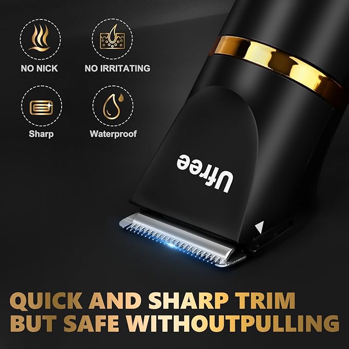 Ufree Body Hair Trimmer for Women, Manscape Pubic Hair Trimmer, 3 in 1 Body Grooming Kit for Lady, Waterproof Body Electric Shaver Razor, Grooming for Face and Body, Gifts for Women, Black
