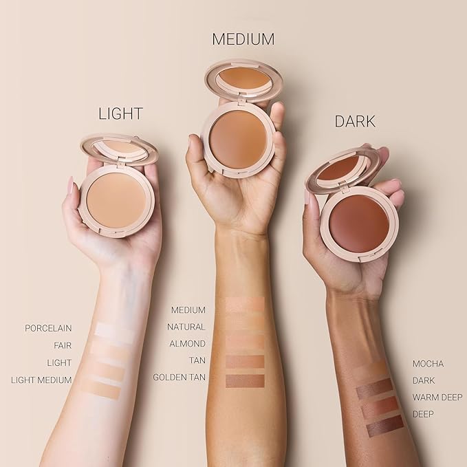 No Makeup Makeup Long-Lasting Lightweight Foundation & Brush Duo | Cruelty-Free, Fragrance-Free, Buildable, Transfer-Proof Makeup (Golden Tan)