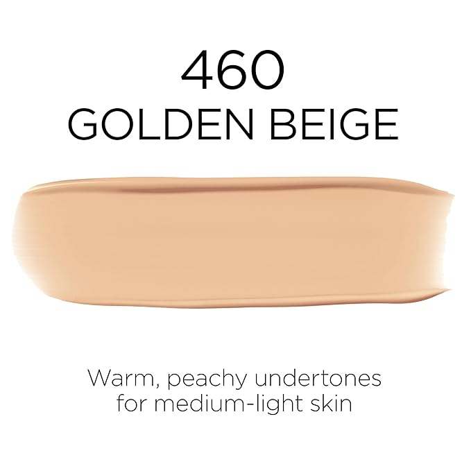 L'Oreal Paris Makeup Infallible Up to 32 Hour Fresh Wear Lightweight Foundation, 460 Golden Beige, 1 Fl Oz, Packaging May Vary