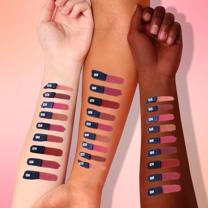 Lip Stain Peel Off – Wipe-Off Lip Stain Tattoo | Long Lasting Waterproof Lip Tint, High-Pigment Matte Lip Color, Smudge & Transfer Proof Lip Stains Masque, Kiss-Proof All-Day Lip Makeup 02#+09#