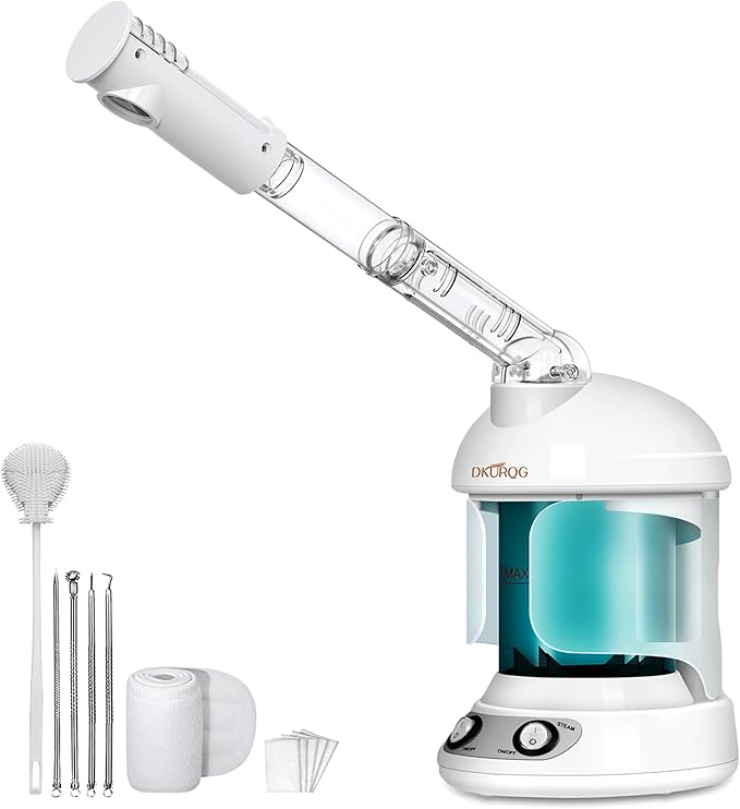 Facial Steamer, Nano Ionic Face Steamer for Facial Deep Cleaning Portable Ozone Steamer with Extendable 360° Rotating Arm, Humidifier for Home Salon Spa or Personal Care (Blue)