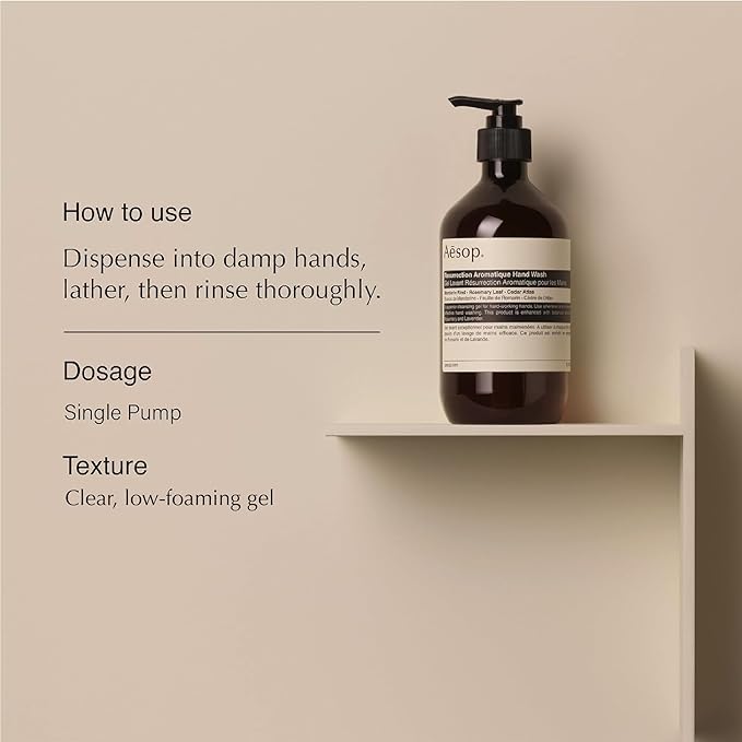 Aesop Resurrection Hand Wash & Balm Set | Citrus, Woody, Herbaceous Duo to Cleanse and Hydrate the Hands | 16.9 oz / 500mL