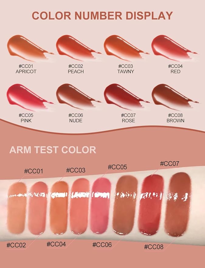 INTO YOU Lip Gloss Coco Liquid Moisturizing Lipstick Long Lasting Lip Stick Lip Stain Makeup Glitter Shine Non-sticky Lipstick for Women(CC03)