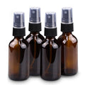 Wedama 2 oz Mini Glass Spray Bottles, Empty Small Spray Bottles with Funnel Dropper, Fine Mist for Hair, Travel, Plants, Cleaning Solutions and Skin Care (4 Pack Amber)