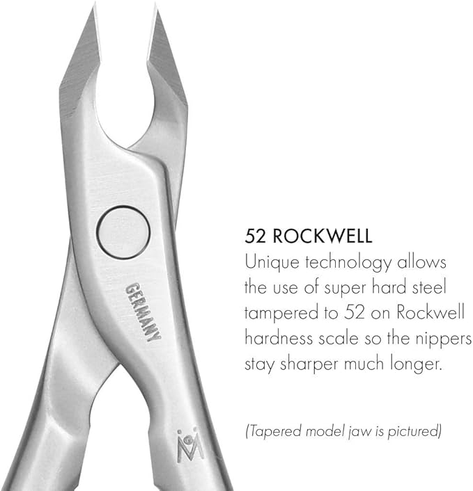 GERMANIKURE Standard Professional Cuticle Trimmer - 3/4 Full Jaw Nipper - Ethically Made in Germany - FINOX Stainless Steel Sharp Cuticle Remover in Leather Case – Manicure Tool, r177, 7mm