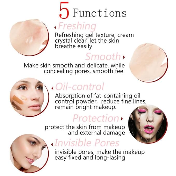 2 Pack PHOERA Primer for Face Makeup, Pore Shrink Wrinkles Remove Fine Lines Hydration Clean Prime.6 ML*2