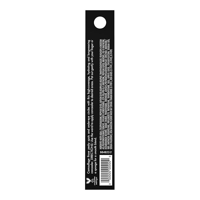 e.l.f. Hydrating Camo Concealer, Covers Blemishes & Under-Eye Circles, Full-Coverage & Delivers A Satin Finish, Vegan & Cruelty-Free, Tan Walnut