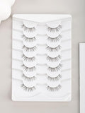 Natural Eyelashes False Lashes for Small Eyes 10Mm Short Eyelashes C Curl Strip Lashes Wispy Eye Lash Pack with Thin Cotton Band 7 Pair Siligli