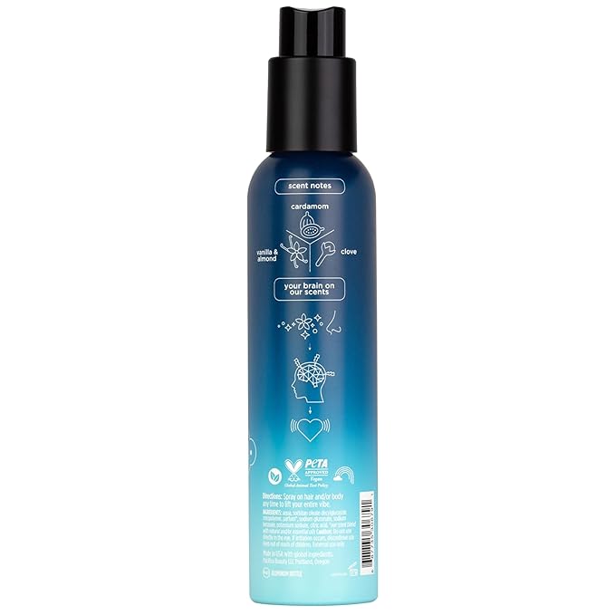 Pacifica Silver Moon Hair Mist Perfume & Full Body Spray for Women - Body Mist Fragrance w/BTonka, Santal, Cardamom, Vanilla Bean, Musk & Amber – Clean Beauty Alcohol-Free, Vegan & Cruelty-Free, 5 oz