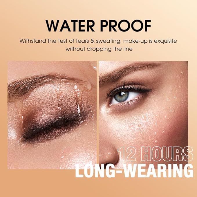 Brown Eyeshadow Stick Makeup, Long-Lasting Waterproof Eye Shadow Pencil, Hypoallergenic Smudge-Proof Glitter Primer Palette Shimmer Eyeliner, Easy to Blend Eye Make Up