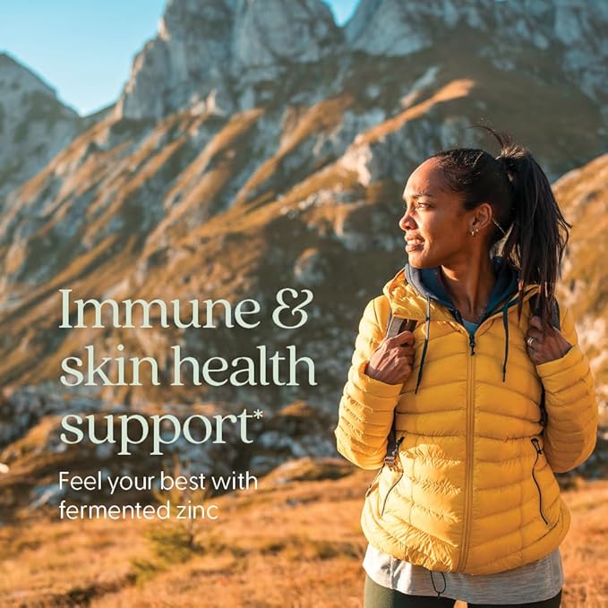 New Chapter Zinc Supplement, Fermented Zinc Complex, ONE Daily for Immune Support + Skin Health, Mineral-Balancing Formula Rich in Copper, Easy to Swallow & Digest, 30 Count (1 Month Supply)
