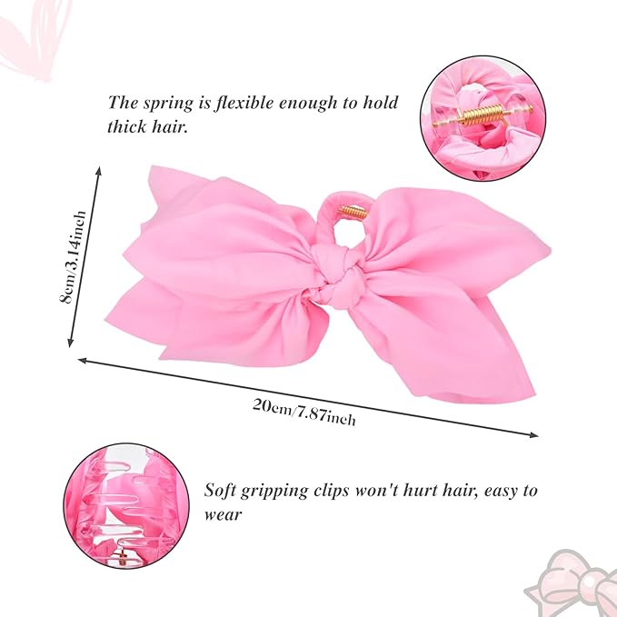Bow Claw Clips Hair Clips Big Hair Bows for Women Butterfly Styling Large Hair Clips for Thick Hair for Girls Hair Accessories for Teen 3PC