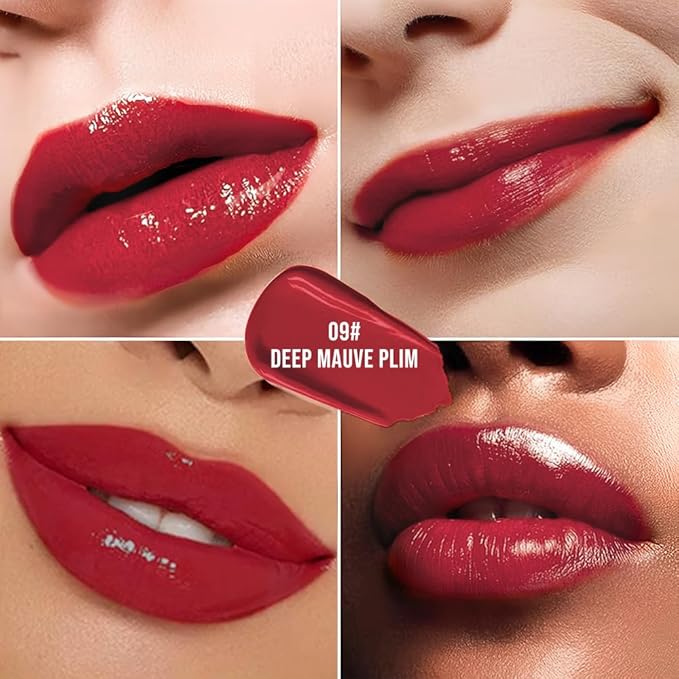 Nourishing High-Shine Lip Gloss,Hydrating & Moisturizing Lip Tint, Non-Sticky, Long-Lasting Glossy Lip Stain,Softens & Plumps Lips for Smooth,Gentle Formula for Dry Lips 09#Deep Red Brown