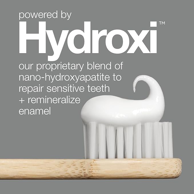 Davids Hydroxi Fluoride Free Nano Hydroxyapatite Toothpaste for Remineralizing Enamel & Sensitive Relief, Whitening, Antiplaque, SLS Free, Natural Peppermint, 5.25oz, Made in USA (3 Pack)