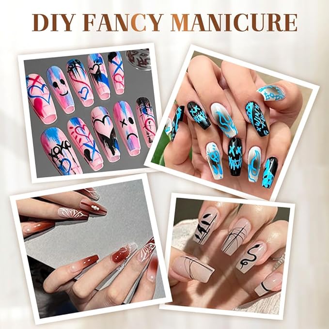 12 Colors Nail Art Pens Set, DIY Nail Art Markers for Kids and Adults, 0.5mm Fine Tip Nail Polish Pens for Graffiti Dotting Drawing Painting Point Liner (3 Sets)