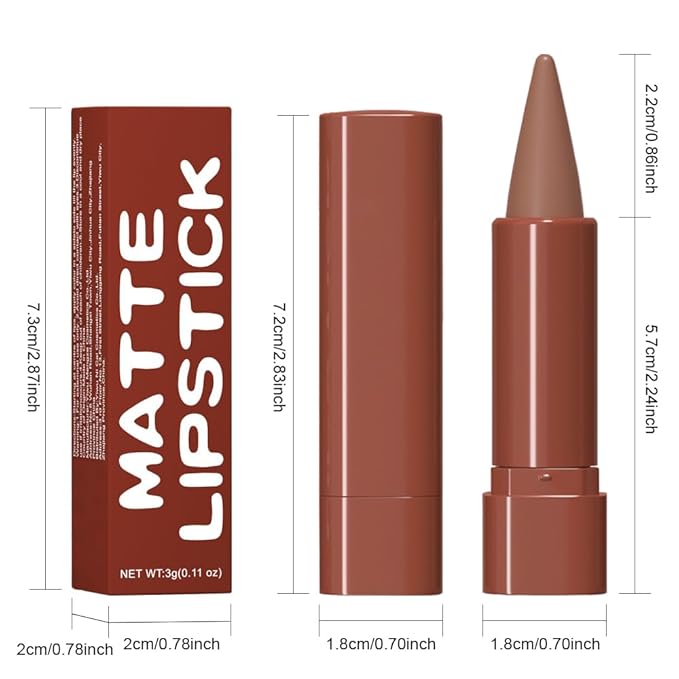 BINGBRUSH 2-in-1 Gradient Lip Liner & Lipstick Combo,Matte Longwear Waterproof Lip Pencil with Cone Tip,Smudge Proof Crayon for Flawless Ombre Contour,Women's Long Lasting Makeup Set (01#Warm Brown)