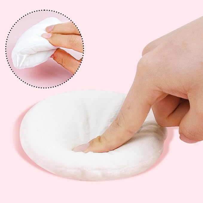 3 Pack Extra Large Body Powder Puff and Container, Soft Cotton Powder Puffs 4.13 Inch Dusting Powder Container with Puff Washable Round Powder Puffs for Woman Baby Body Face Loose Dusting Powde