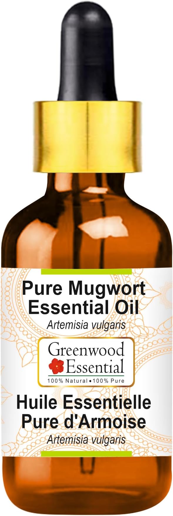 Greenwood Essential Mugwort Essential Oil (Artemisia vulgaris) with Glass Dropper | Pure | Non-Sticky | Non-Greasy | Lightweight | Men & Women | All Skin Types | Steam Distilled 5ml (0.16 oz)