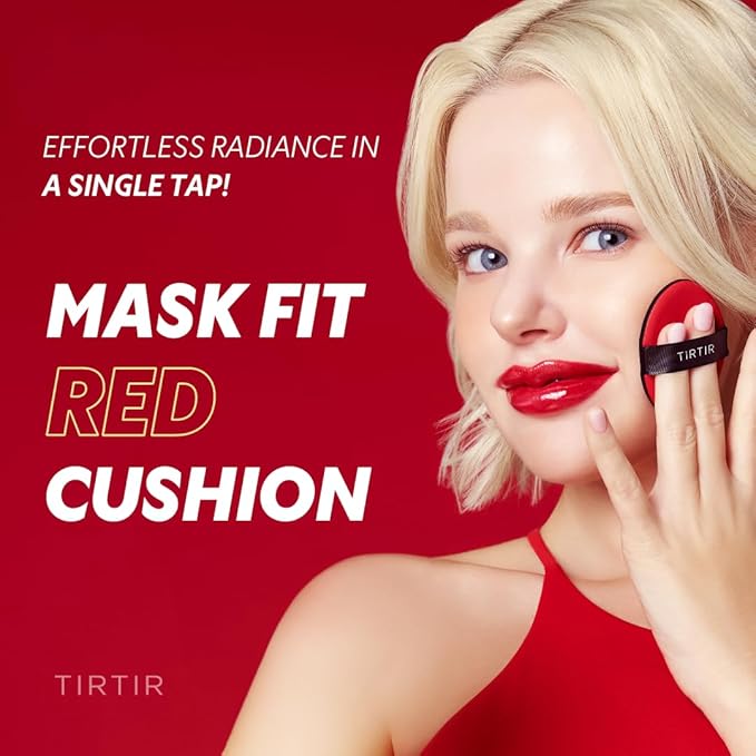 [*Mini Size*] TIRTIR Mask Fit Red Cushion Foundation | Full coverage, Weightless, Skin fit, Satin Glow Finish, Korean Makeup, beauty, Tattoo cover up, Buildable (#40N Cinnamon, 0.15 Fl Oz)