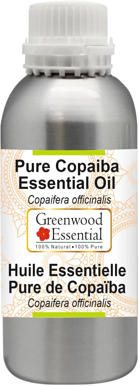 Greenwood Essential Pure Copaiba Essential Oil (Copaifera officinalis) Steam Distilled 630ml (21.3 oz)