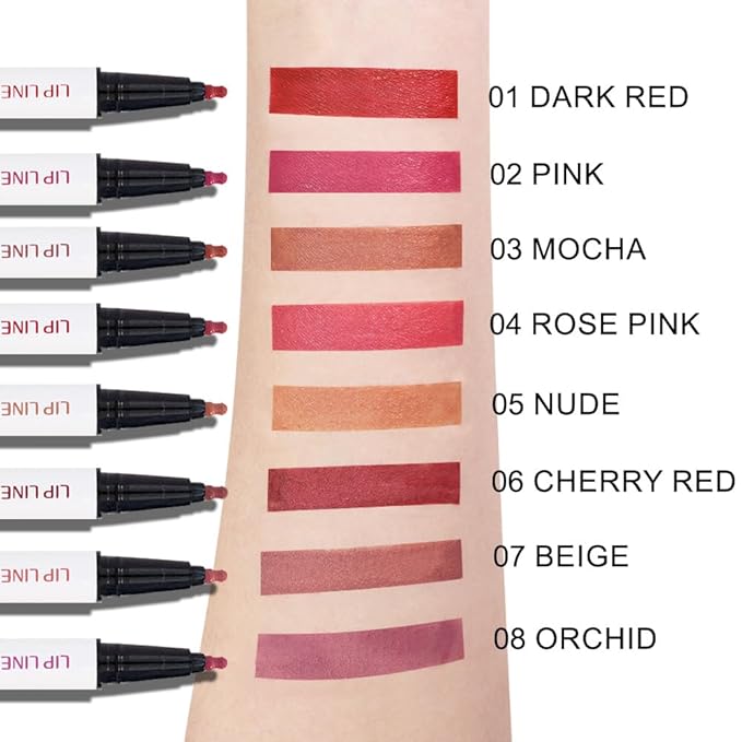 Kaely Cherry Red Longwear Liquid Lip Liner Waterproof, 24 Hour Long Lasting Lip Liner Stain Marker Pen, 2-in-1 Matte Semi Permanent Lipliner & Lipstick, Vegan & Cruelty-Free, 06