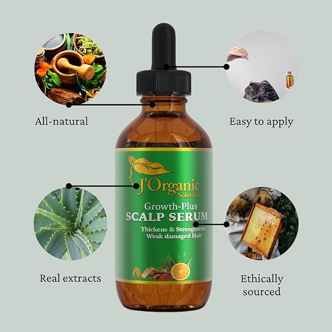 J'Organic Solutions Growth-Plus Scalp Nourishing Oil (4 Oz)