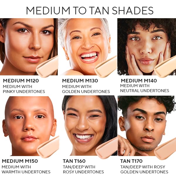 MIRABELLA - Invincible for All HD Liquid Foundation, Moisturizing Face Products for All Skin Types, Full-Coverage Lightweight Foundation Makeup, Moisturizing & Hydrating Beauty Care, Tan T190