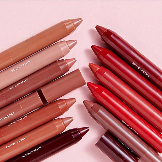 BINGBRUSH Crayon Matte Longwear Lipstick Pack Set,Moisture Smooth Color Stick Ultimate Lip Crayon for Makeup Collection - Waterproof Velvet Lipgloss (03#, 1 Count (Pack of 1))