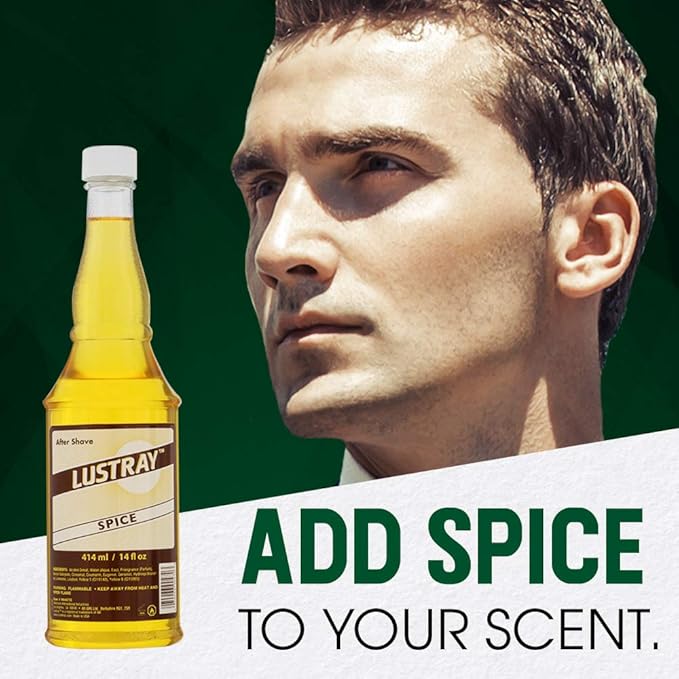 Clubman Lustray Spice After Shave Lotion – Refreshing & Soothing After Shave Lotion for Men, Long-Lasting Scent, Ideal for Sensitive Skin, 14 oz