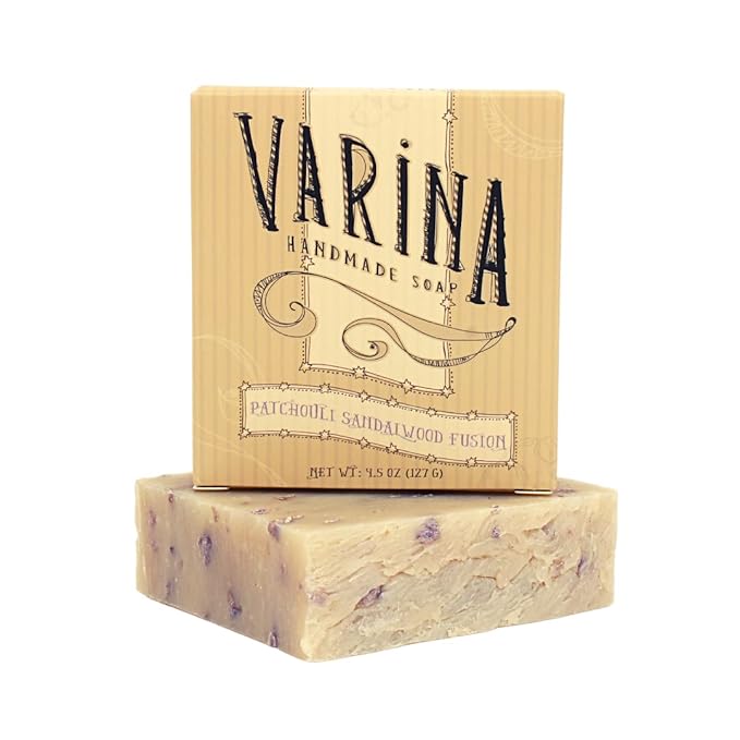 Patchouli Sandalwood Soap - Gentle Cleansing for Sensitive Skin, Earthy Scents - 3 Pack Handmade Soap