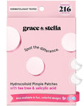 grace & stella Award Winning Pimple Patches for Face - Dermatologist Tested Acne Patches - Hydrocolloid Patch for Breakouts, Whiteheads - Vegan Acne Spot Treatment for Face (Invisible, 216 Count)