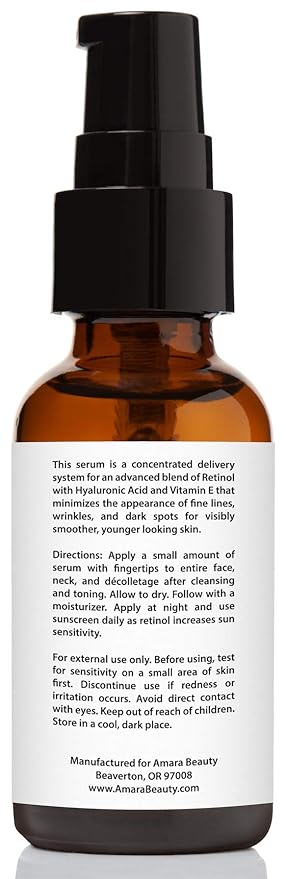 Retinol Serum 2.5% with Hyaluronic Acid & Vitamin E, 1 fl. oz. (Pack of 2)