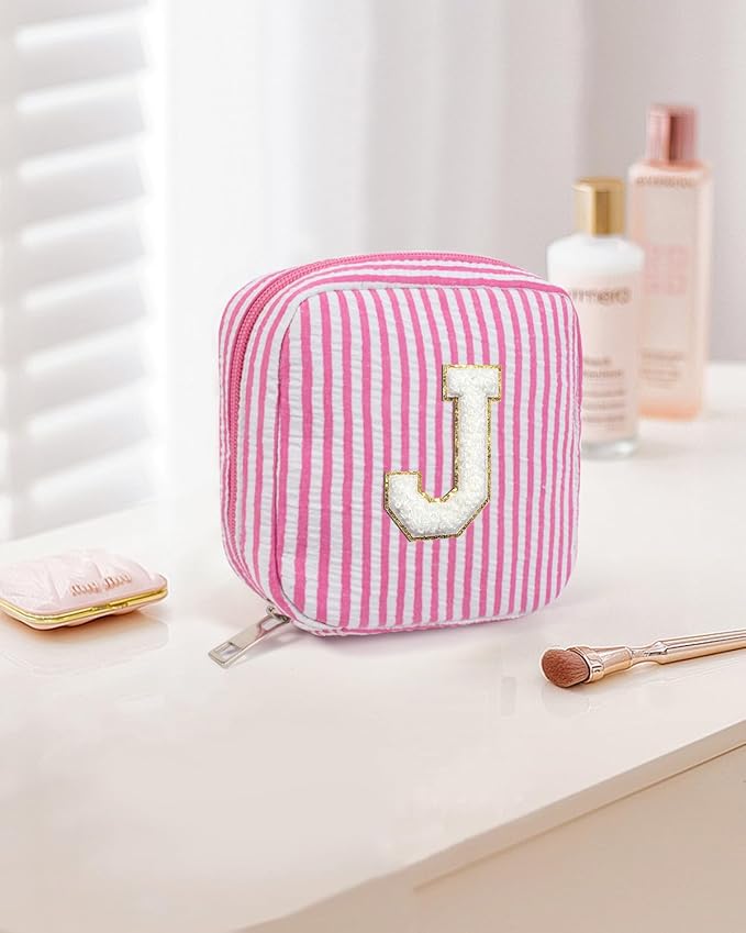 LETGO Unique Makeup Bag Cosmetic Bag, Pink Travel Toiletry Bag Sister Gifts Birthday Gifts Girlfriend Gifts for Women Her Makeup Storage Skincare Pouch