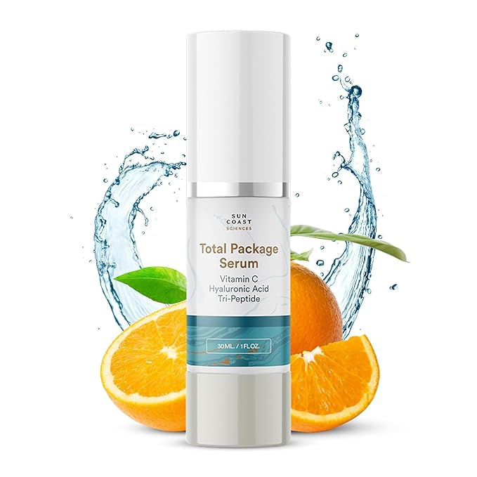 Sun Coast Science Total Package Serum, Vitamin C, Hyaluronic Acid, 1 Ounce (Pack of 1)