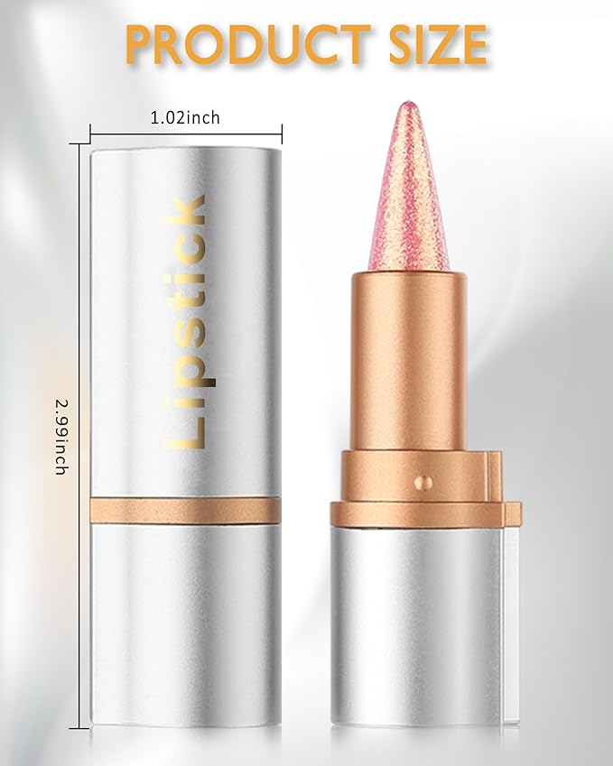 Red Glitter Lipstick Lip Liner,Shimmer Metallic Matte Long-Lasting Waterproof Non-stick Lip Stain Tint,High Pigmented Lip Gloss Full Coverage lipcolor Pen,Christmas Makeup Gift for Women-06