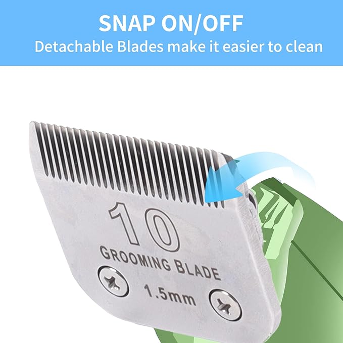 Size 4FC+5FC+7FC Detachable Dog Grooming Blades, Compatible with Andis, Oster A5, Wahl KM10 Series Clippers, Silver (3 Packs)