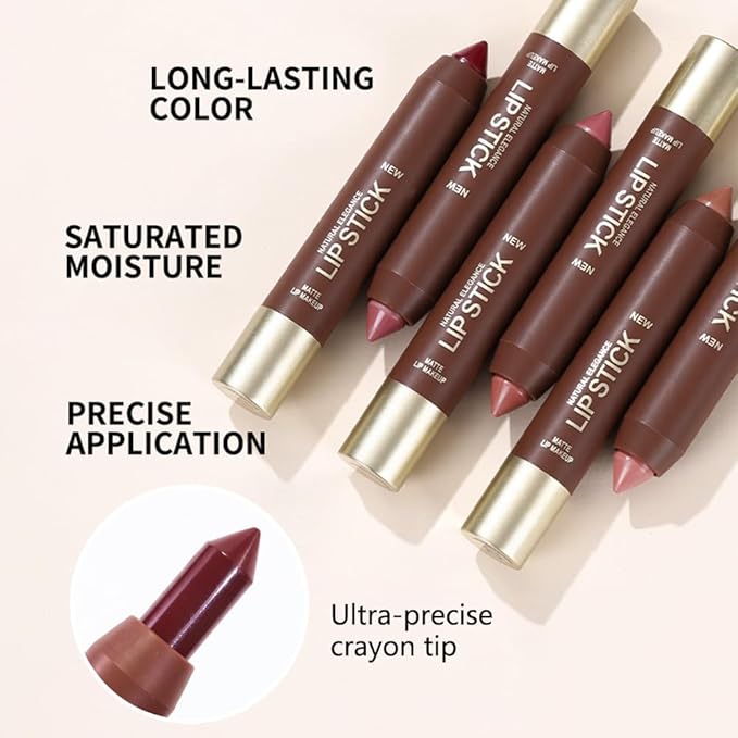 Coral Pink Matte Lipstick Crayon for Women, 24 Hour Lipstick Lip Liner Pencil Long Lasting Waterproof Smudge Proof, Vegan & Cruelty-Free, Neutral lip liner marker Easy Application Full Coverage B02#