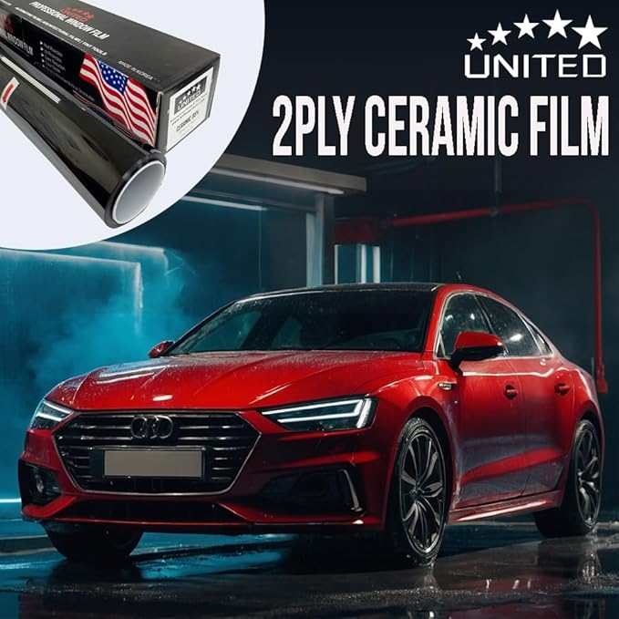 United Ceramic Pro Window Tint Car 36In x100Ft 2Ply Nano Ceramic IR-95 with 20% VLT - Outstanding Clarity & Views Window Tint for Car Home Blocks UV/IR Rays, Adhesive Film W/Lifetime Color Stability