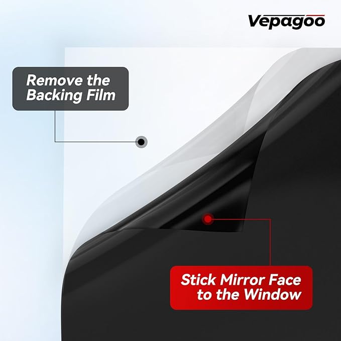 Vepagoo 5% VLT Ceramic Car Window Tint Film (24" x 15FT) - Heat & Glare Reduction, Blocks UV & IR Rays, Scratch Resistant, Privacy Car Window Tint Fit for Sedan SUV