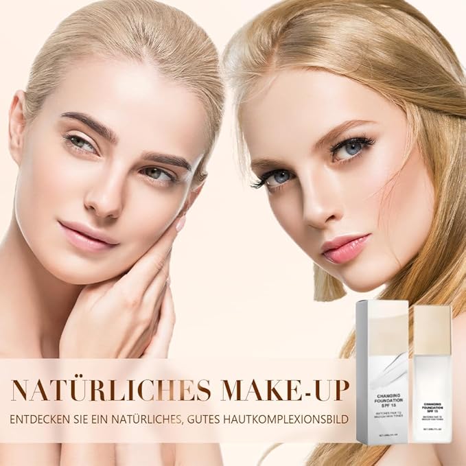 Color Changing Foundation for Mature Skin, Hydrating and Lightweight Liquid Foundations, Tone Suitable for All Skin Types (3 pcs)