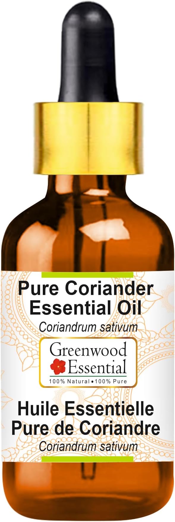 Greenwood Essential Pure Coriander Essential Oil (Coriandrum sativum) with Glass Dropper 50ml (1.69 oz)