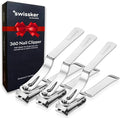 Swissklip Nail Clippers for Men & Women I Finger Nail Clippers for Adult with 360 Degree Rotating Head I Fingernail Clippers for Women I Surgical-Grade Stainless Steel Material (3 Pack)