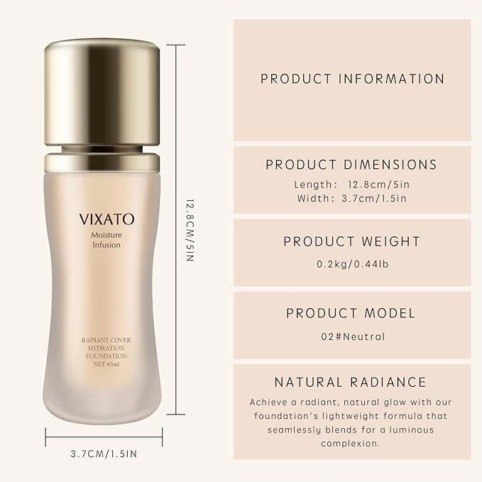 Foundation Concealer, 2025 New Full Coverage Moisturizer Liquid Age-Defying Foundations, Hydration Natural Finish & Long Wea for All Skin Types (Dark, One SIze)