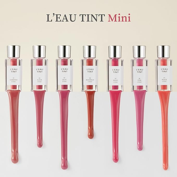 BBIA L’EAU Tint – Glossy & Glow Lip Stain, Watery Lip Tint, Non-Sticky, High Shine Finish, Long-lasting, Moisturizing, Lightweight, Natural, Daily Use, Vegan, Korean Makeup (04 MAGNOLIA L'EAU -MINI)